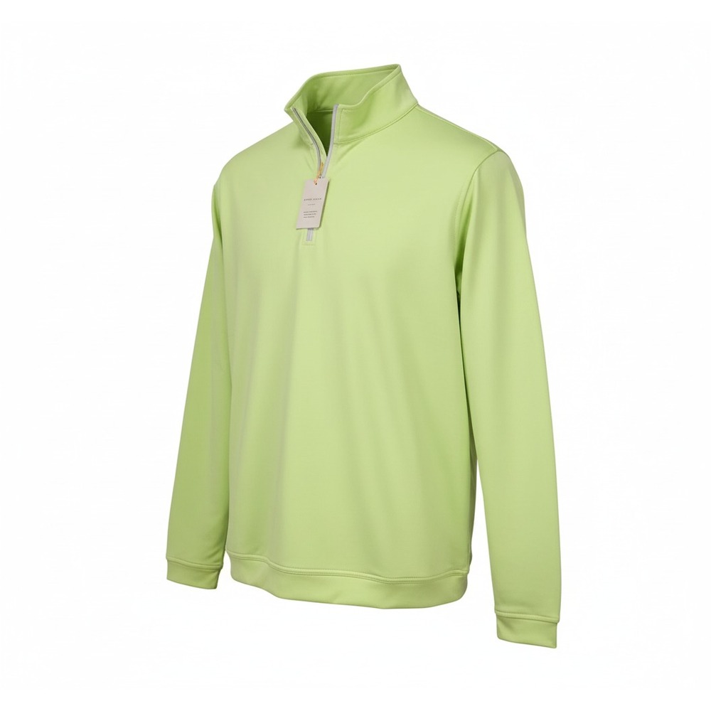 Peter Millar Crown Sport Perth Melange Performance XL Lime 1/4 Zip Pullover